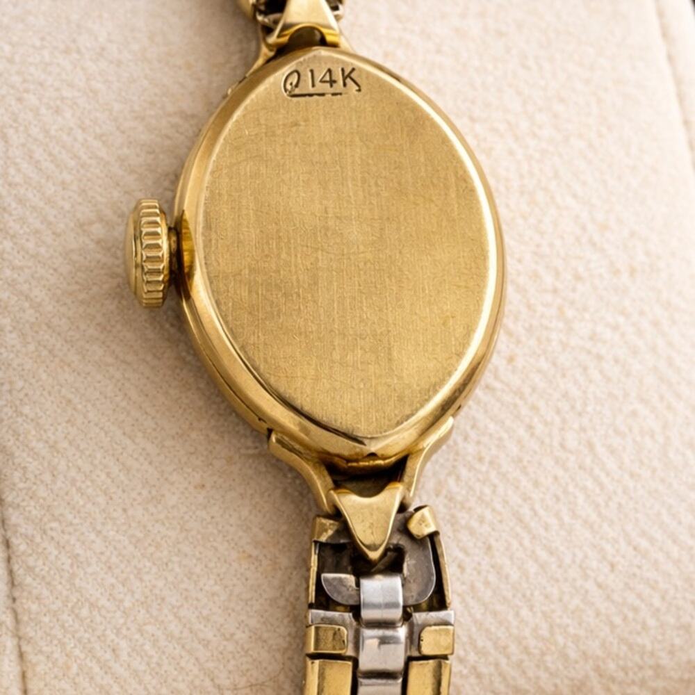 Vintage 1960s Tradition Swiss 14K Gold Watch 17 Jewels Hand-Wind Working Ladies - Picture 3 of 10